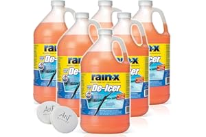 ANF BRANDS (6 Gallons) - RAIN X -25°F Heavy Dutry DE-ICER Windshield Washer Fluid Applicator Pads