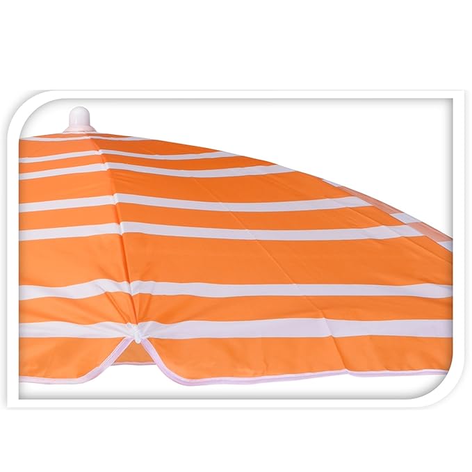 JEMIDI Sonnenschirm 142cm Sonnen Schirm Sonnenschutz Strandschirm Schattenschirm Schutz Sonne Schirme Sonnen Schirm Schattenspender Orange Streifen