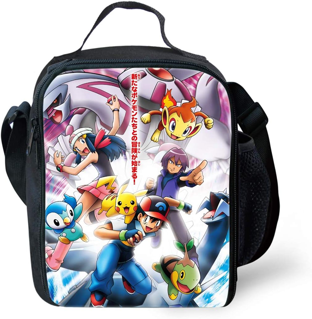 3D Cartoon Printed Poke-mon Lunch Bag for Children Kid Food Bag Fashion Pattern Teens Teens Lunch Box Tote Pupil Cooler Bag for Lunch,Picnic Food Bag for Girls and Boys (Lunch Bag 8)