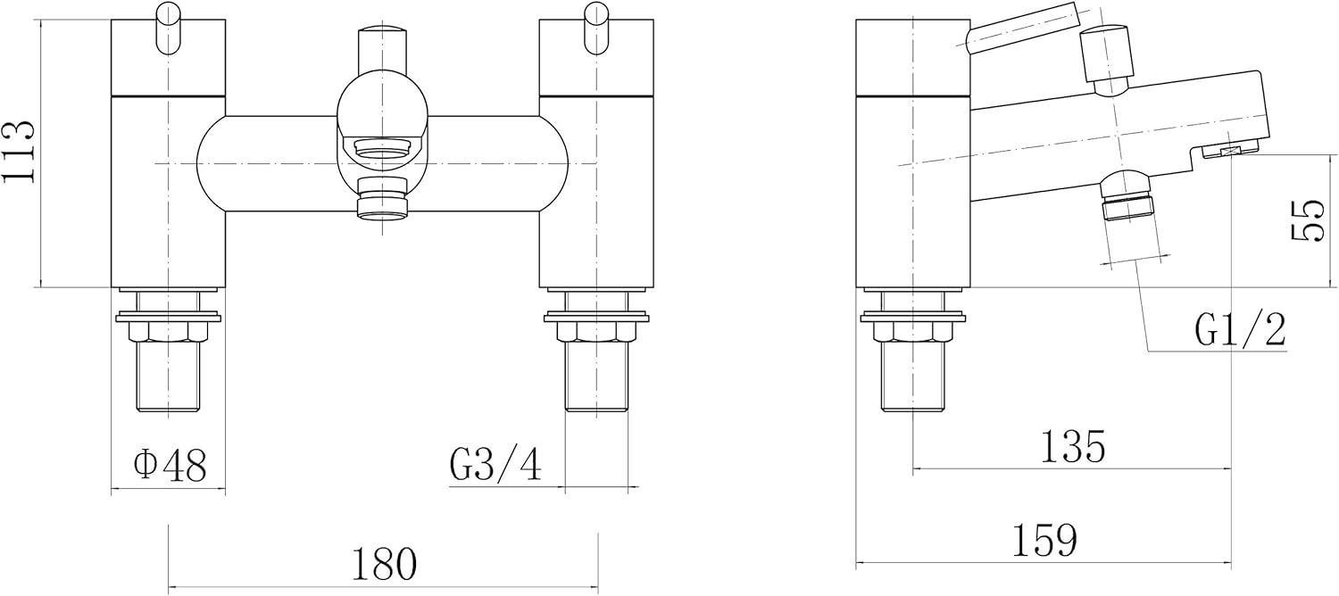 VeeBath Dixon Round Bath Shower Mixer with Kit - Image 3
