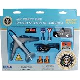 Airforce One United States of America Airport Playset | Official Presidential airport playset with die-cast airplane, vehicles, signs, and accessories for imaginative play.