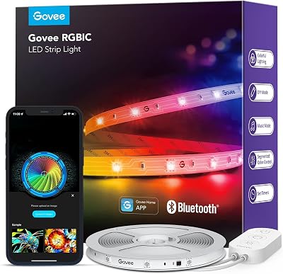 LED Strip 5m, RGBIC LED Streifen mit Segmentcontrol, Musik Sync, 64 Szenenmodus, Steuerbar via App-Steuerung,Farbwechsel, Geeignet für Zuhause Schlafzimmer