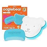 oogiebear Cradle Cap Brush Kit for Babies, 3 Piece Gentle Scalp Care Set | Sponge, Brush &amp; Comb Set for Newborns, Infants &amp; Babies, Soft Cradle Cap Remover, Baby Registry Essential