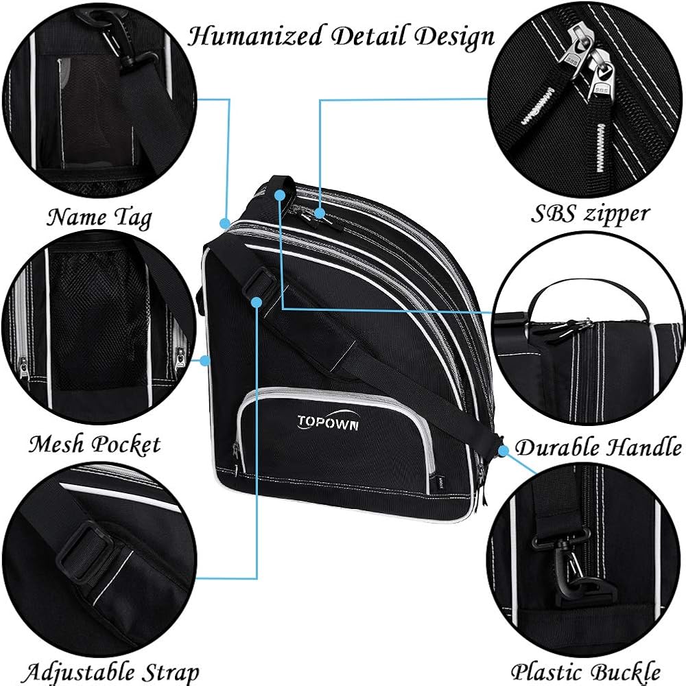 TOPOWN Ice Skate Bag Roller Skates Bag for Men Inline Skate Bag for Women Roller Skate Bag Premium Black Ice Skate Bag Rose Red Rollerblades Bag : Sports & Outdoors