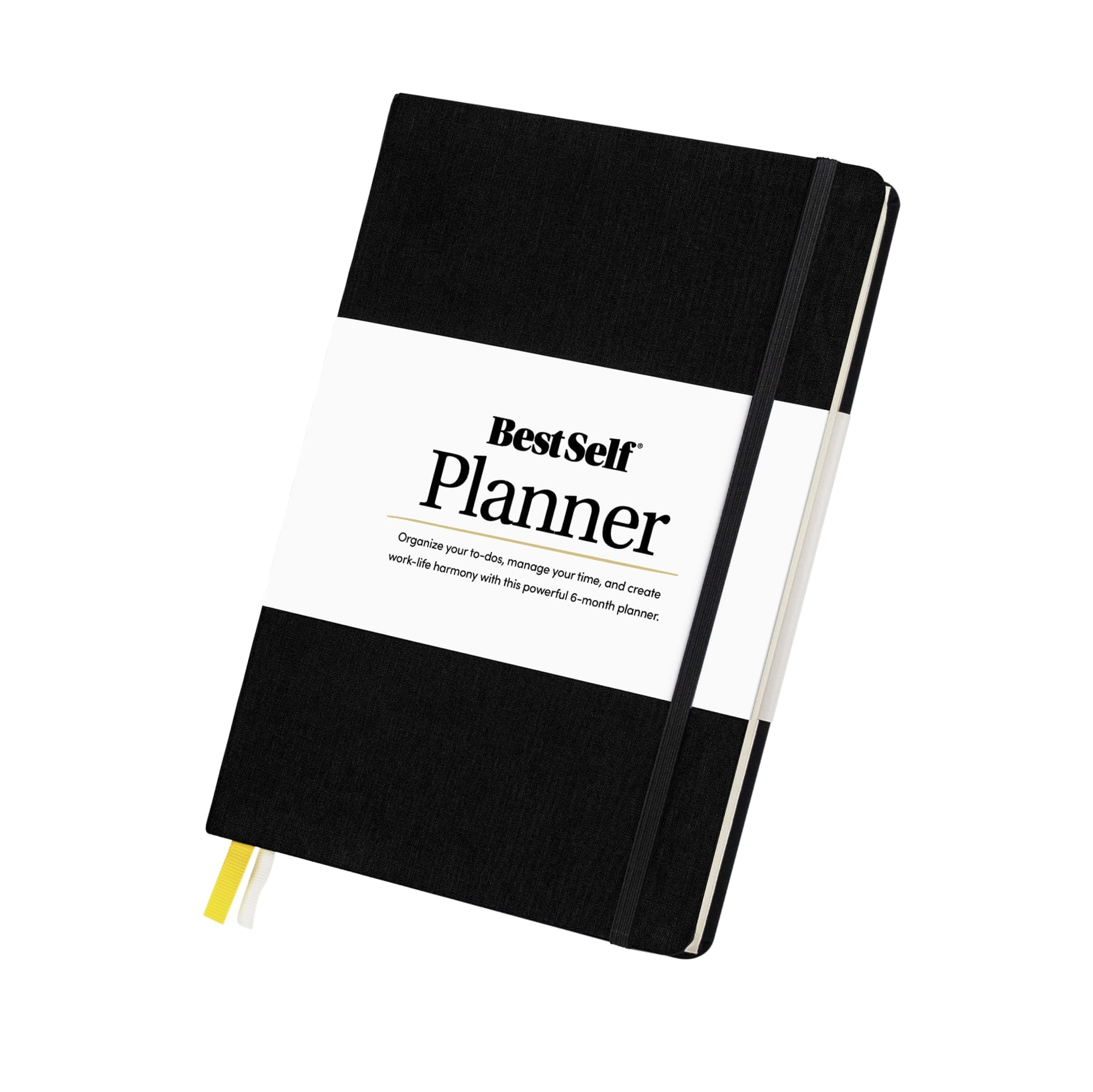 Self Planner by BestSelf — Undated 6 Month Life Planner for Time Management, Improving Productivity, Scheduling and Achieving Goals — 7"x10” Notebook (Black)