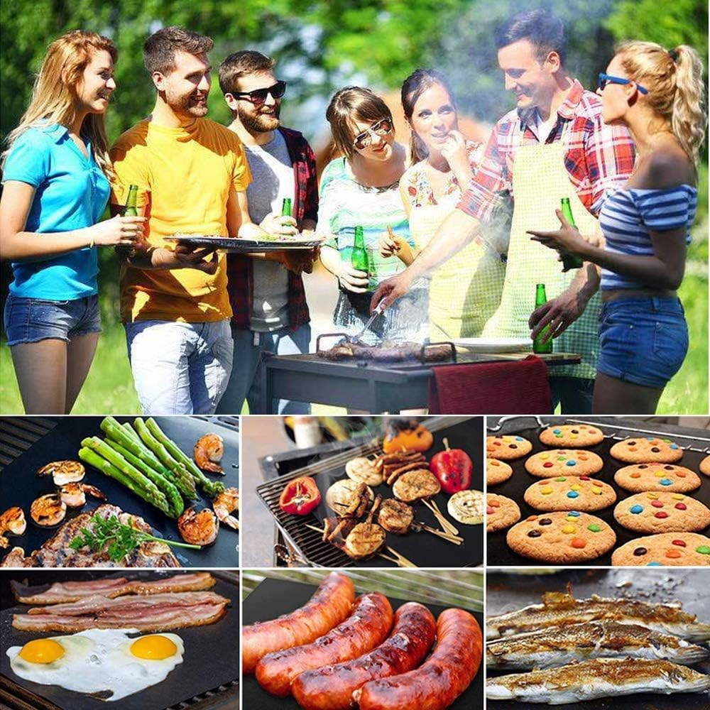 ZeroStory Grill Mat - 100% Non Stick Black Grill Mats, Works on Electric Grill Gas Charcoal BBQ - 15.75 x 13-Inch, Thickening Upgrade Reusable & Easy to Clean (2 Pack): Garden & Outdoor