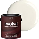 EVOLVE Interior Paint &amp; Primer, Flat (Alabaster White), 1 Gallon &ndash; Available in 50+ Colors, One-Coat Coverage, Excellent Hide, Low VOC, Low Odor, Washable Interior Paint