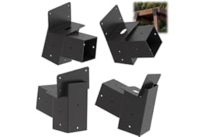 Noliven 4 Pcs Deer Stand Brackets, 4x4 in Outdoor Compound Angle Brackets, Multi-Use Elevator Bracket, Ideal for Tree House, 