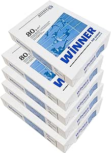 Winner -Caja 5 paquetes de 500 folios 2500 hojas de A-4 80g ...