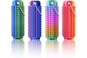 HONBQYCC Little Ouchies Pain Fidget (4PCS), Pain Stim Fidget Toy for Adults & Teens, 3D Printed Spiky Grippie Stim Keychain, Sensory Toy for Stress Relief & Focus, Office Workers Novelty Gifts for Men (Laser)