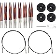 Knit Picks Options 2-3/4" Short Tip Interchangeable Wood Knitting Needle Set (Radiant)