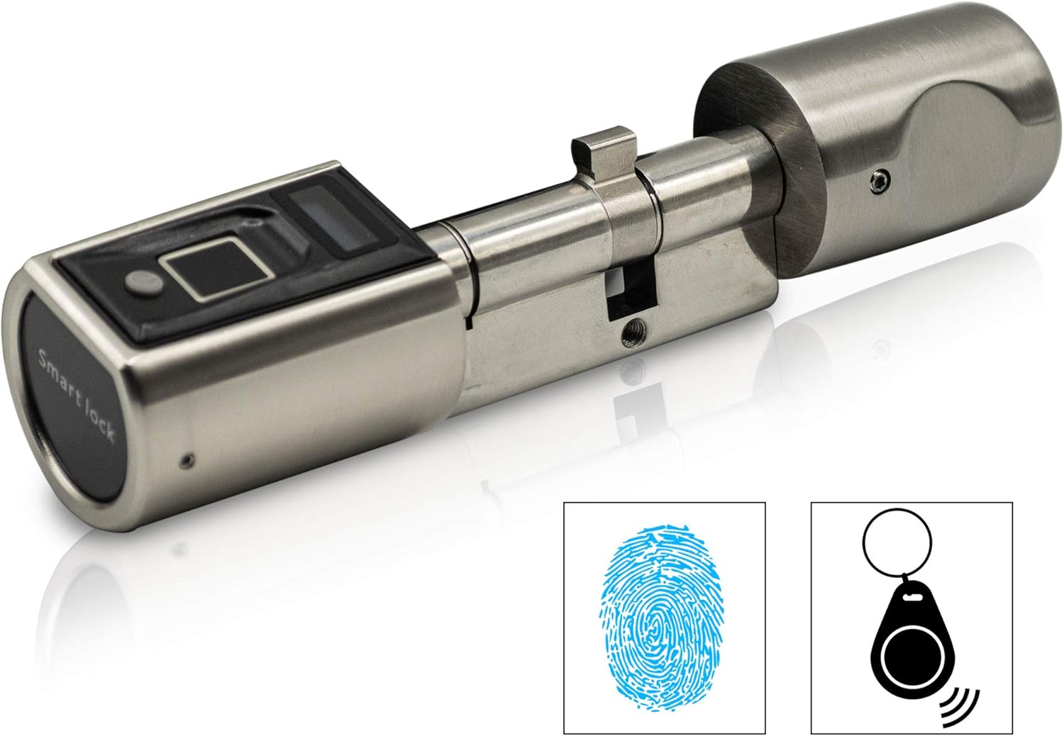 SOREX FLEX - Türschloss biometrisch mit deutschem Support! Türöffner mit Fingerabdruck und RFID Zylinder inkl. VARTA Batterien | Keine Schlüssel nötig | Keyless Smart Lock | elektronisches Schloss