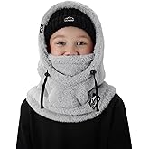 OWNGIGI Balaclava Ski Mask for Kids, Winter Windproof Face Mask for Cold Weather, Fleece Hooded Scarf Head Cover Neck Warmer