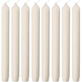 Ivory Taper Candles, 10 Inch, Unscented Dinner Candles | Unscented taper candles with a dripless design, long-lasting burn, and elegant style for dining tables, weddings, and d&eacute;cor