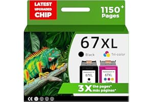 RELCOLOR 67XL Ink Cartridges Replacement for HP 67 XL Black Color Combo Pack for HP67 HP67XL 2855e 2827e 2700 2755e 4100 4255e 6400 2852e 2752e 2700e 4227e 4100e 4155e 6455e 6000 6400e 2742e 2734e 6458e 4200