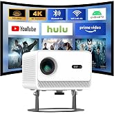 Mini Smart Projector with WiFi and Bluetooth, 4K Support Movie Projector | 300 ANSI Lumens, Electric Focus &amp; Auto Keystone, 5W Speaker, Portable Projector Compatible with Smartphone, TV Stick, Laptop