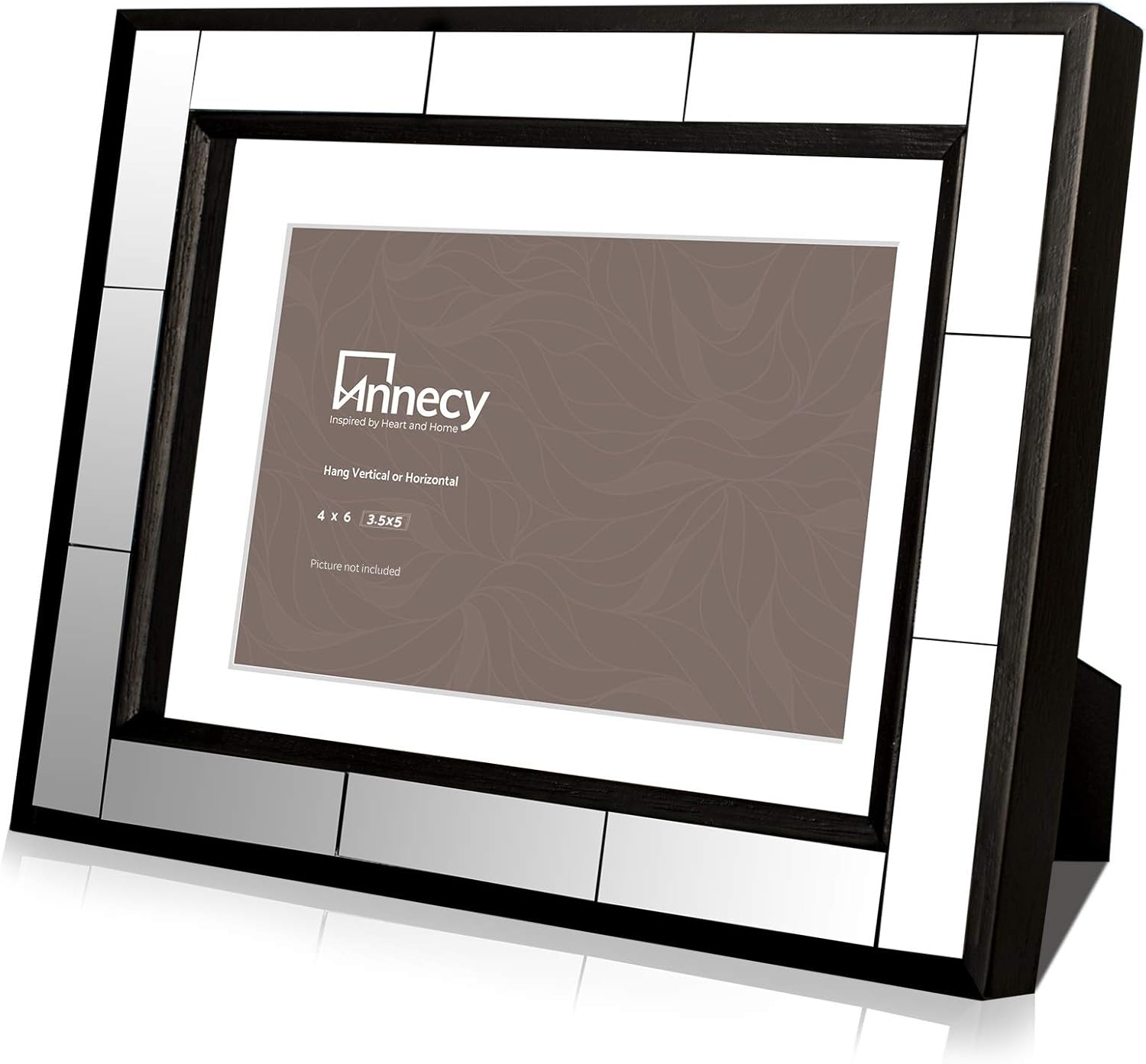 Annecy 4x6 Picture Frame (1 Pack, Black) Made of Solid