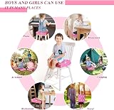 TOTIDYH Toddler Booster Seat Pink Unicorn for Dining Chair, PU Washable view 4