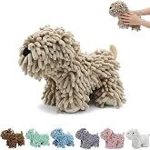 FAGOBI Chenille Dog Hand Towel Fuzzy Ball Dog Towel Animal Hand Towels | Super Soft Microfiber Absorbent, Cute Puppy Hand Towels, Hangable 3D Dog Towel with Hanging Loop for Bathroom, Kitchen, Brown