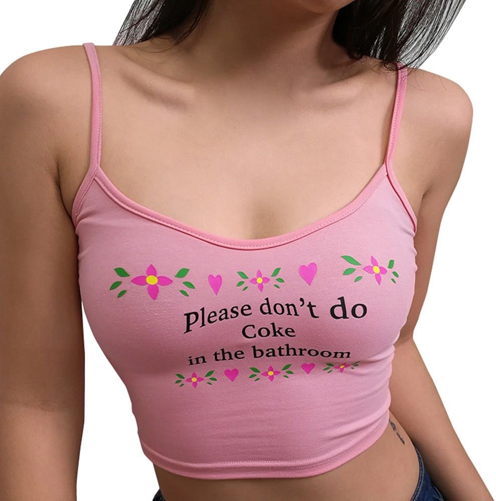 LEKODE Women Printed Camisole Fashion Casual Tank O-Neck Vest