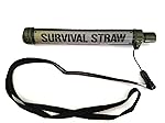 Tactical Health Survival Straw - Emergency Personal Water Filtration & Purification Straw - .01 Micron Absolute Hollow Fiber Membrane - 530 Gallon Capacity (Black Lanyard) FREE EMERGENCY FIRESTARTER