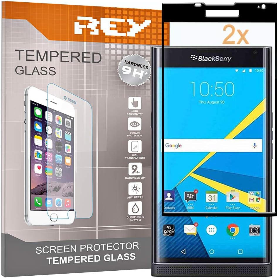 REY 3D Screen Protector for BLACKBERRY PRIV Black, Polycarbonate Glass Film, Premium quality