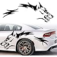 AuMoHall 1 Set Running Wolf Graphics Car Body Sticker Self-Adhesive Wolf Decal Racing Sports Car Side Door Sticker Scratch Hidden Car Exterior Decoration Accessories 51.18'' x 19.68'', Black