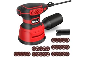 Shall 350W 5 Inch (125 mm) Random Orbital Sander, 30 Pcs Sandpapers, 6 Variable Speed 13000RPM, Hand Electric Tool, Dust Remo