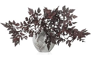 Lyrow 3 Pack Artificial Cimicifuga Plant Leaf Spray Faux Plum Cimicifuga Ramosa Leaf Branch Faux Fall Spray Silk Plants for Home Vase Wedding Garden Farmhouse Table Mantel Decor (18 Inches)