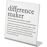 Difference Maker Office Decor Sign for Women Desk Thank You Gifts for Teacher Mentor Leader Coach Boss Manager Inspirational Desk Cubicle Décor Retirement Gift Difference Maker Plaque-tzcc11