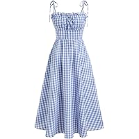 Amazon.com: CIDER Plaid Women Maxi Dress Square Neck Sleeveless Pleated Mid  Waist Casual Party Dress Dark Green : Clothing, Shoes & Jewelry