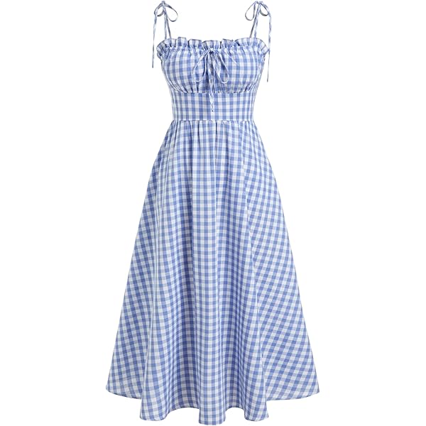 CIDER Womens Summer Dresses Floral Spaghetti Strap Cute Vacation Sundress  Dress Boho Casual Outfits Baby Blue at Amazon Women's Clothing store