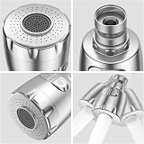 Vinabo 360° Swivel Faucet Aerator 2 Modes Silver Water-Saving Filter view 3