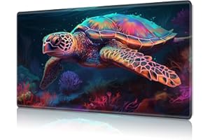 RAUEDWDJS MTG Playmat,Game Play Mat for MTG TCG 24 x 14 inches Cards Game Playmats,Trading Card Game Stitched Play Mats Commander Deck Gaming Desk Mat Card Gameplay Mats-Colored Turtle