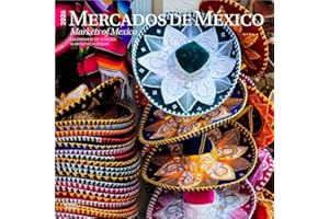 Mercados de Mexico | Markets of Mexico | 2026 12 x 24 Inch (Hanging) Monthly Square Wall Calendar | English/Spanish Bilingual | Plastic-Free | BrownTrout | Clothes Toys Food Shopping