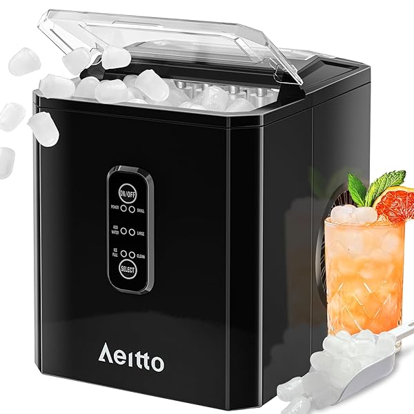 AEITTO ICE MAKERS COUNTERTOP, 9 ICE CUBES RELEASE...