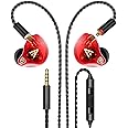 Vibes 202M Wired Earbuds - HiFi in Ear Monitor Headphones - Noise-Isolating Ear Buds w/ Mic - Clear Sound, Deep Bass & Comfort-Fit Gaming Earphones - MMCX to 3.5mm & Silver Plated Cord, Carrying Case