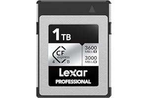 Lexar 1TB Professional CFexpress Type B Silver 4.0 Memory Card, for Photographers, Videographers, Up to 3600/3000 MB/s, 8K Vi