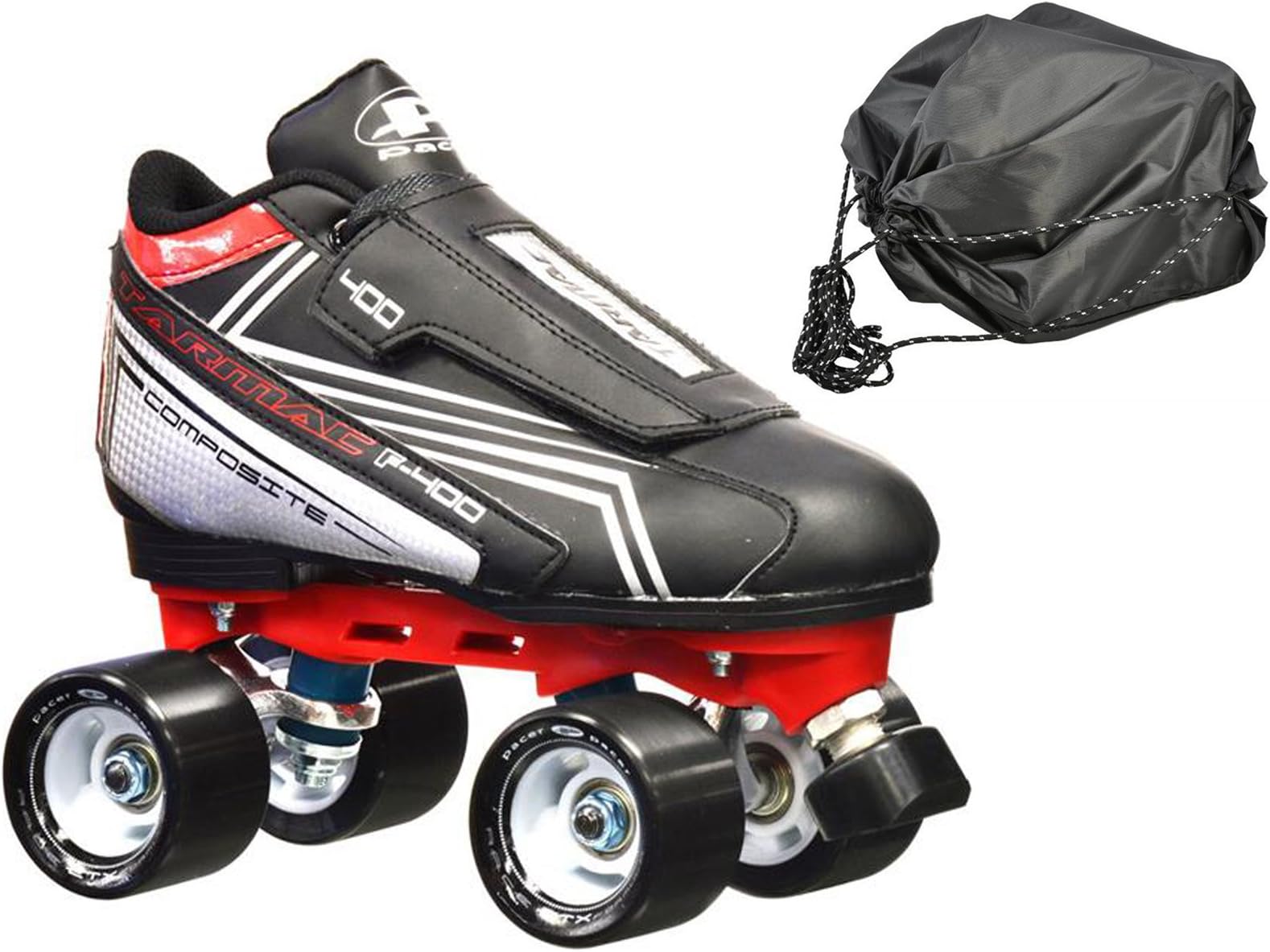 New! Pacer Tarmac F-400 Quad Roller Speed Skates w/Free Drawstring Bag!