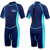 Yikayin Kids Wetsuit for Boys Girls, 2.5mm Thermal SCR Neoprene | Shorty Wet Suit for Toddler Youth, Swimming, Surfing, Snorkeling