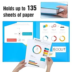 EOOUT 28pcs Plastic Pocket Folder, Heavy Duty