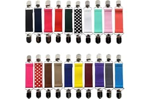 RONYOUNG 20PCS Winter Mitten Clips Elastic Fit Dress Clips Elastic Hat Clip Kids Glove Clips Stainless Steel Small Short Mitten Clips Strong Metal Mitten Glove Clips for Kids Adults