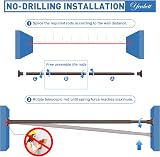 Yeabett Curtain Poles 48-226cm Extendable Telescopic No Drill Bronze view 6
