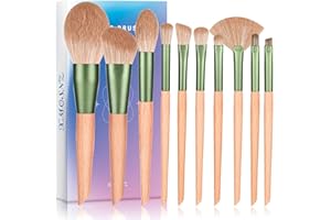 Makeup Brushes XMOSNZ Make up Brushes Wooden Makeup Brush Set Contour Brush for makeup Palettes Brochas de Maquillaje Profesional with Eyeshadow Brush Set (Green)