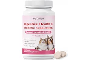 WOMRICH Dogs & Cats Probiotics for Diarrhea 250 Chewable Tablets, Helps Relieve Occasional Diarrhea in Cats and Dogs, Situational Diarrhea Relief with Kaolin, Contains Beneficial Probiotic Bacteria