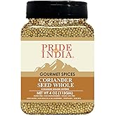 Pride of India – Coriander Seed Whole – Fresh & Gourmet Indian Whole Spice – Good for Curries/Meat/Chicken – Easy to Store – 