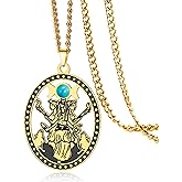 VASSAGO Hecate Necklace Stainless Triple Moon Goddess Necklace Hekate Pendant Pagan Witchy Jewelry Gifts For Women