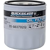 Quicksilver 883702Q Engine Block Mount Oil Filter for V6 MerCruiser Sterndrive Engines