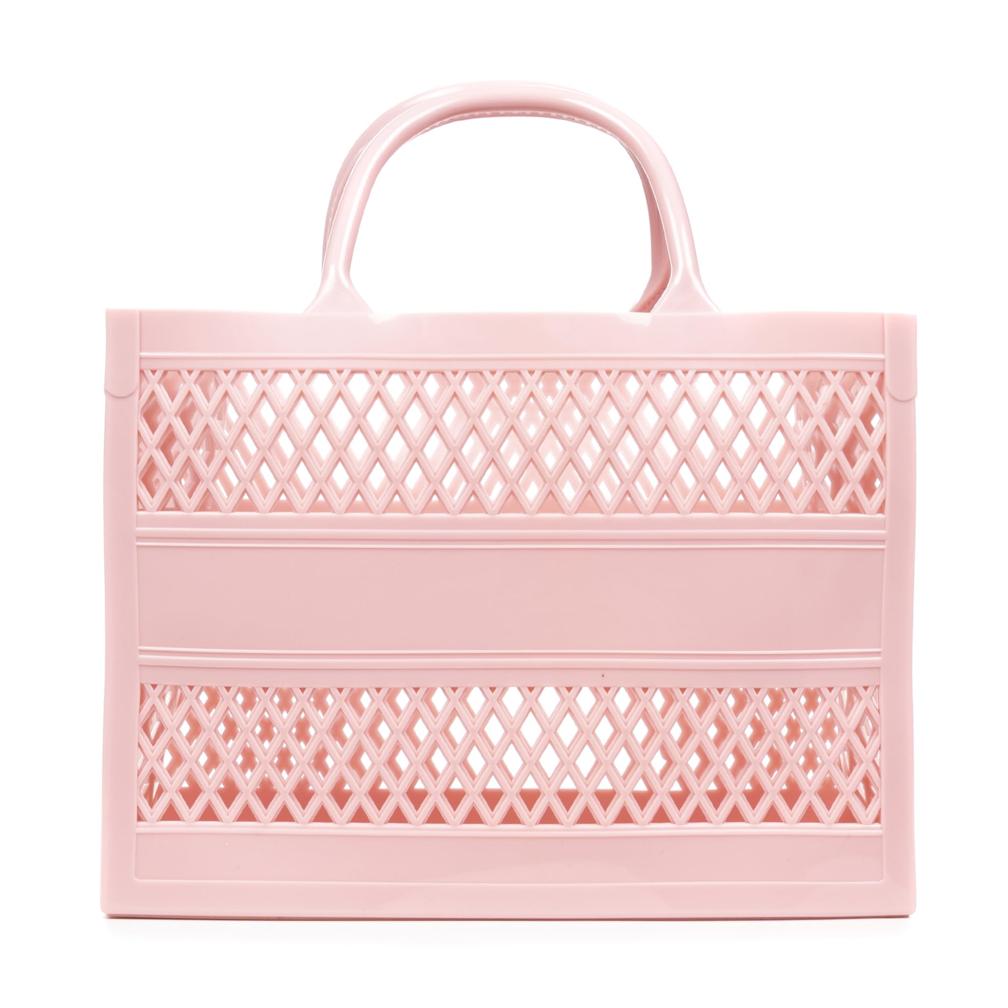 FIRENZE ARTEGIANI Libelula Bag Shopper Basket Rigid Silicone 27 x 11.5 x 20 cm Colour: Light Pink, light pink, Utility