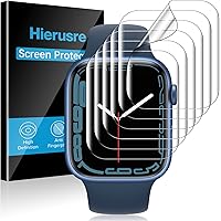 [6 Pack] Hierusre Screen Protector Compatible with Apple Watch Series 7 41mm, Series SE/6/5/4 40mm and Series 3/2/1 38mm…